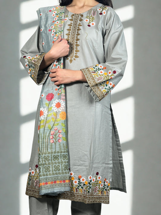 Fiza-e-Silver 3pc Suit